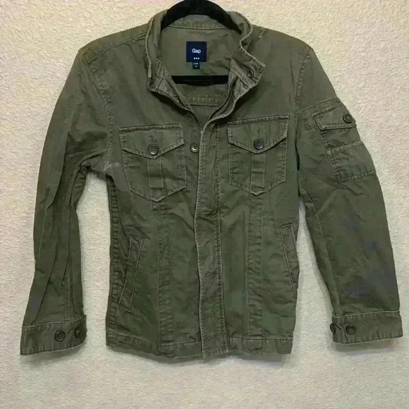 Gap Army green jacket sz XS fall winter casual preppy natural minimalist *flaw - Picture 1 of 10